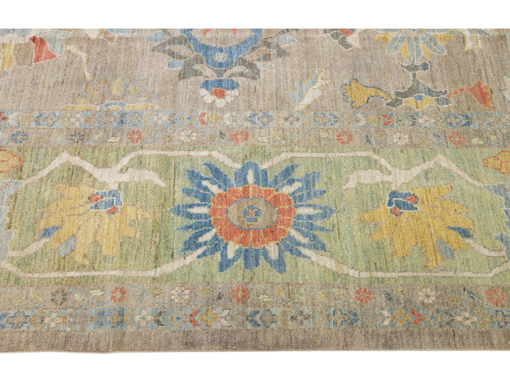 Modern Sultanabad Wool Rug 14 X 26