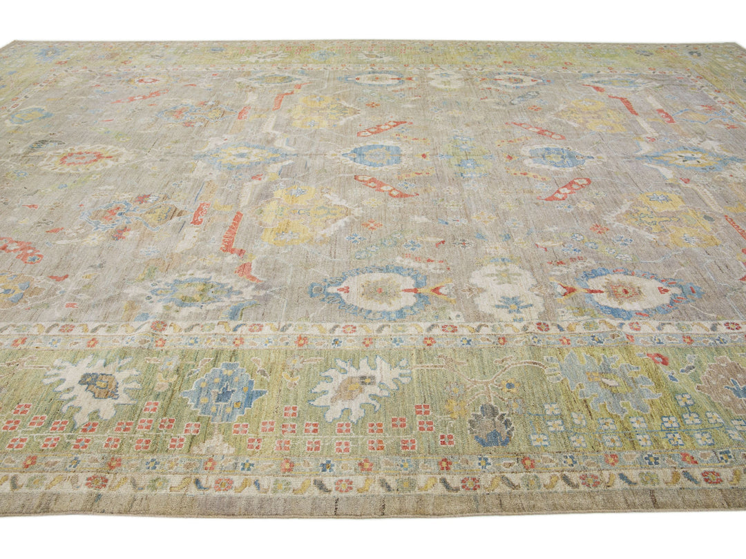 Modern Sultanabad Wool Rug 13 X 19