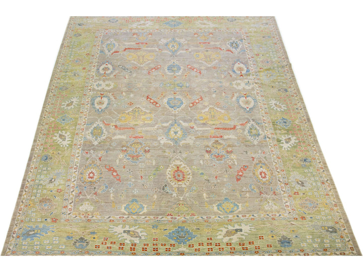 Modern Sultanabad Wool Rug 13 X 19