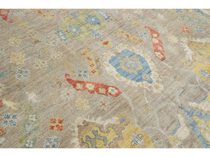 Modern Sultanabad Wool Rug 13 X 19