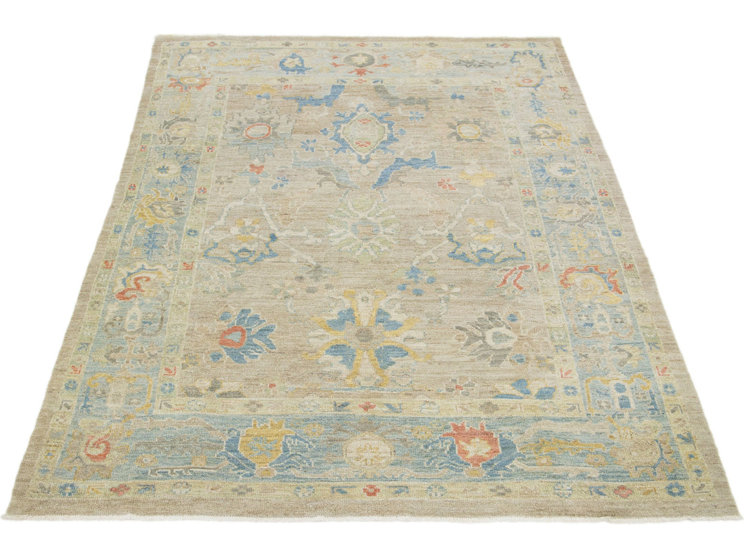 Modern Sultanabad Wool Rug 6 X 9
