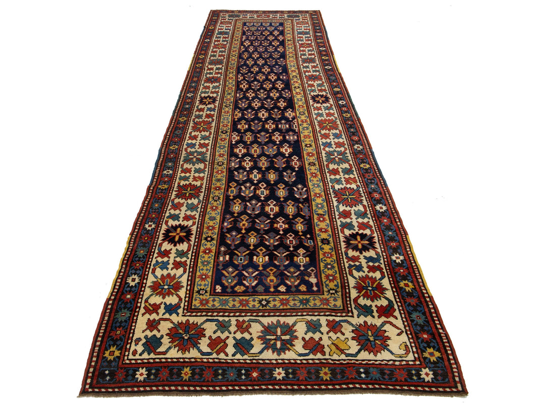 Antique Kazak Runner 4 X 14