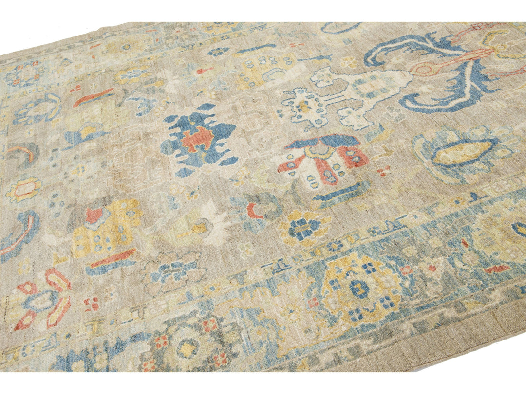 Modern Sultanabad Wool Rug 7 X 9