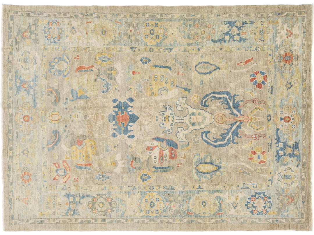 Modern Sultanabad Wool Rug 7 X 9