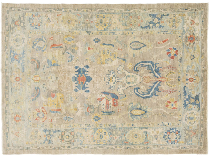 Modern Sultanabad Wool Rug 7 X 9