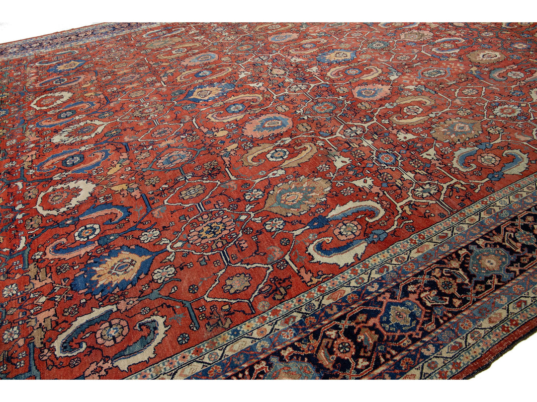 Antique Persian Sultanabad Wool Rug 14 X 23