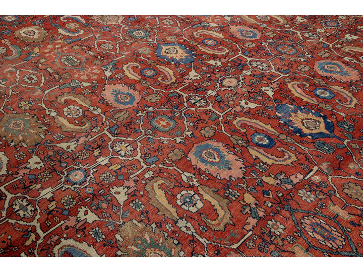 Antique Persian Sultanabad Wool Rug 14 X 23