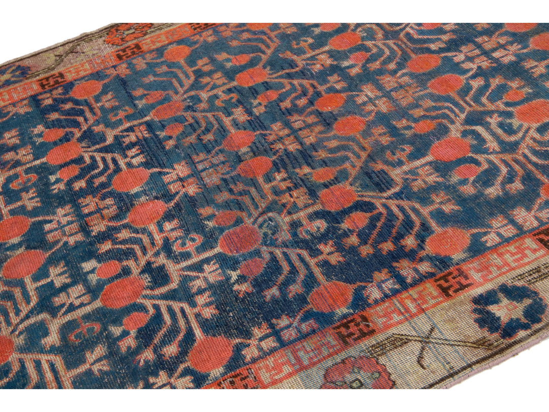 Antique Samarkand Wool Rug 5 X 10