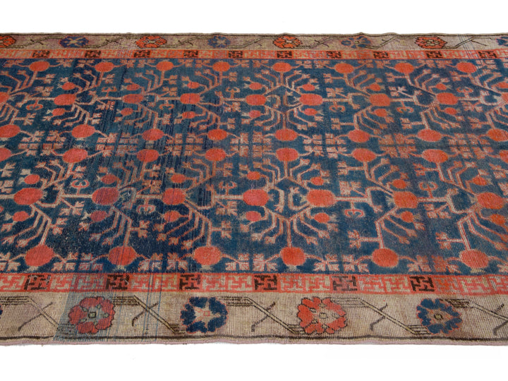 Antique Samarkand Wool Rug 5 X 10