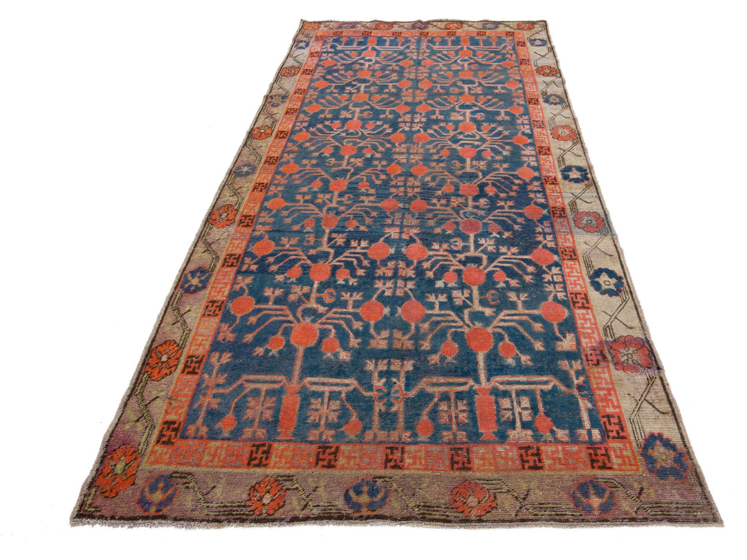 Antique Samarkand Wool Rug 5 X 10