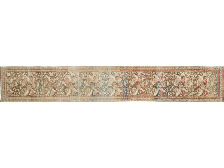 Antique Heriz Wool Runner 3 X 17