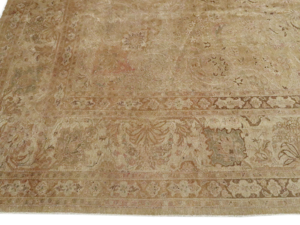 Antique Tabriz Wool Rug 11 X 15