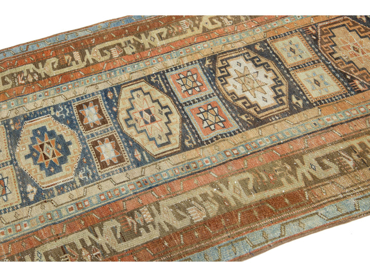 Antique Heriz Wool Runner 4 X 12