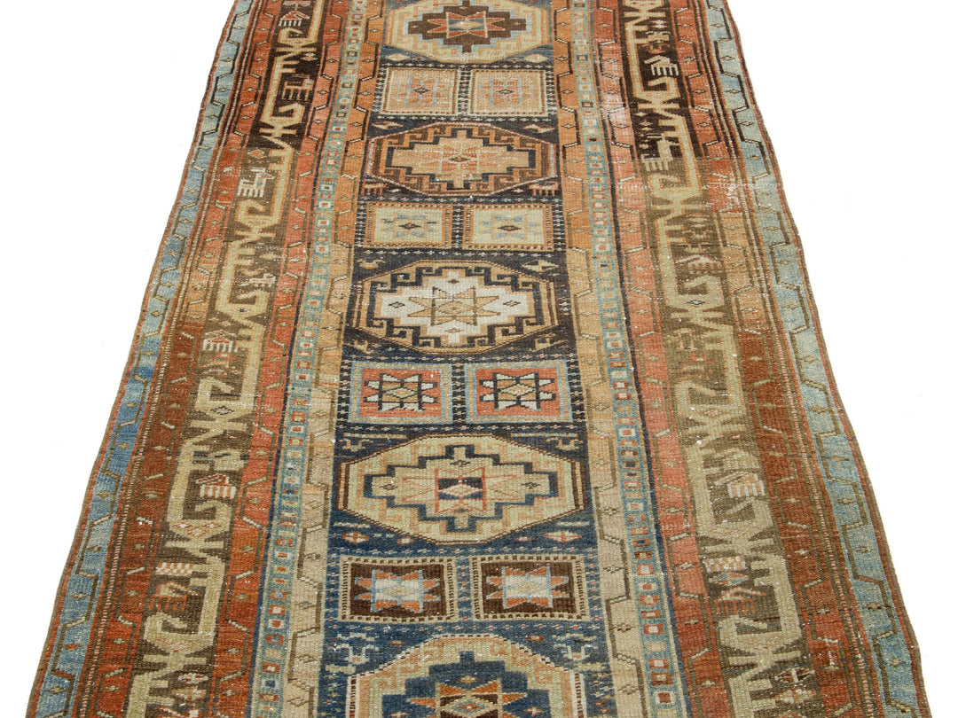 Antique Heriz Wool Runner 4 X 12