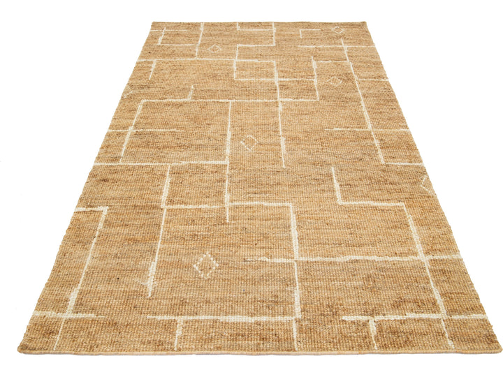 Modern Soumak Natural Jute Rug 5 X 8