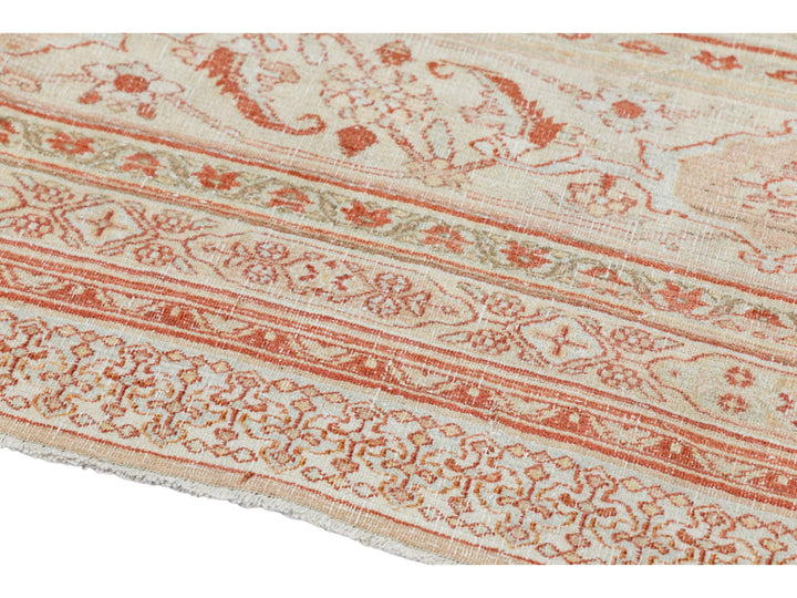 Antique Tabriz Wool Rug 12 X 13