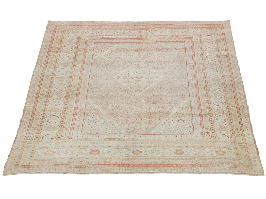 Antique Tabriz Wool Rug 12 X 13