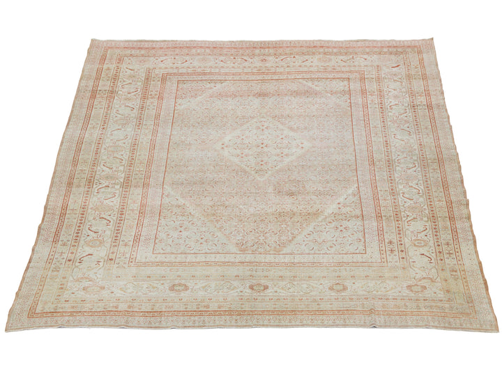 Antique Tabriz Wool Rug 12 X 13