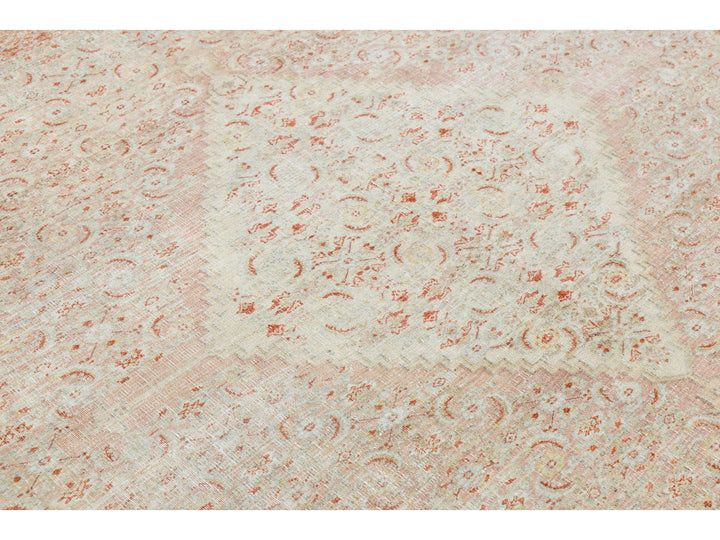 Antique Tabriz Wool Rug 12 X 13