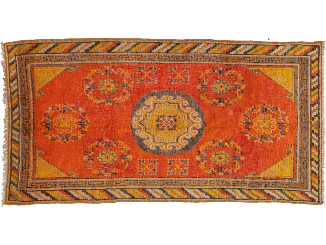 Antique Samarkand Wool Rug 4 X 8