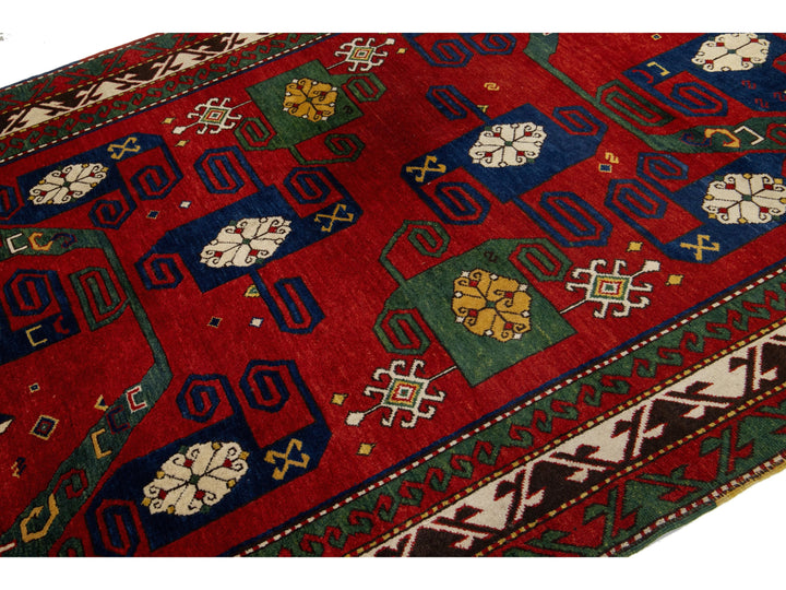 Antique Kazak Wool Rug 6 X 8