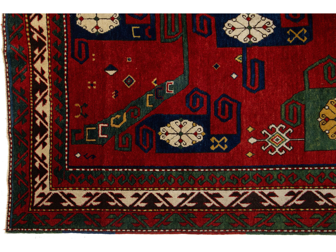 Antique Kazak Wool Rug 6 X 8
