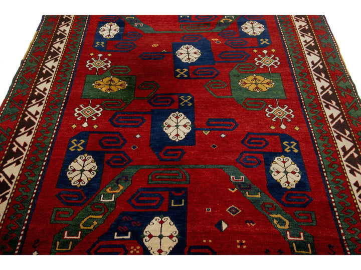 Antique Kazak Wool Rug 6 X 8