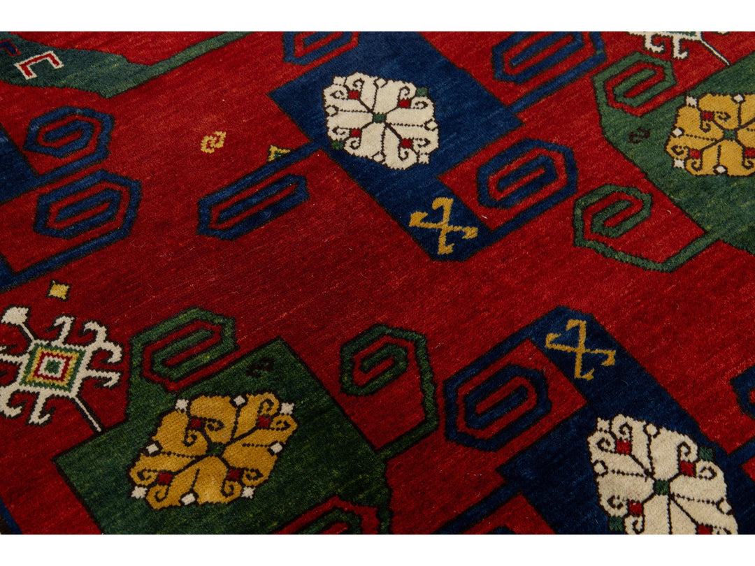 Antique Kazak Wool Rug 6 X 8