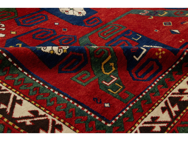 Antique Kazak Wool Rug 6 X 8
