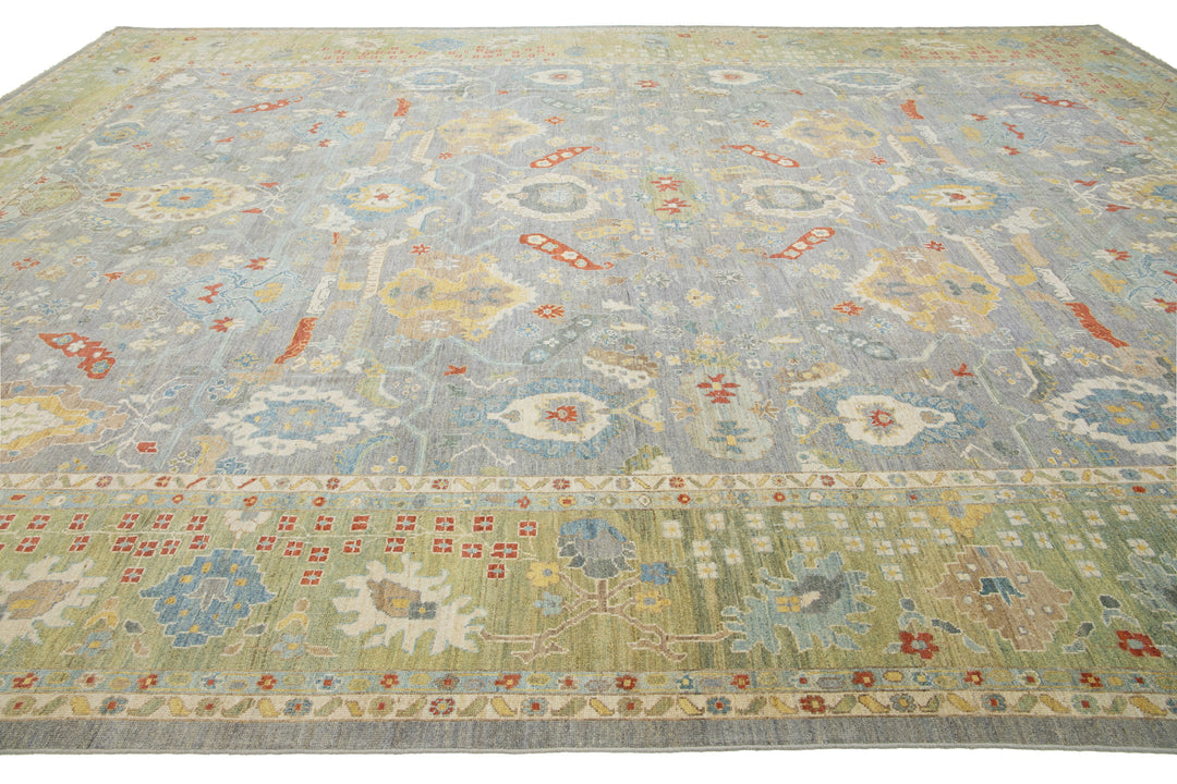 Modern Sultanabad Wool Rug 16 X 22
