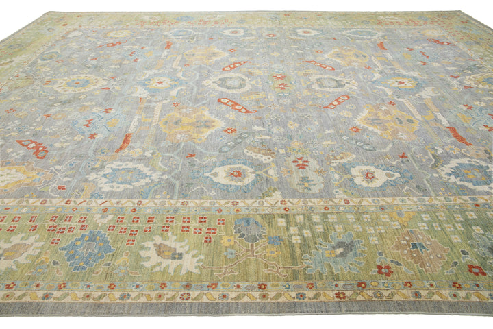 Modern Sultanabad Wool Rug 16 X 22