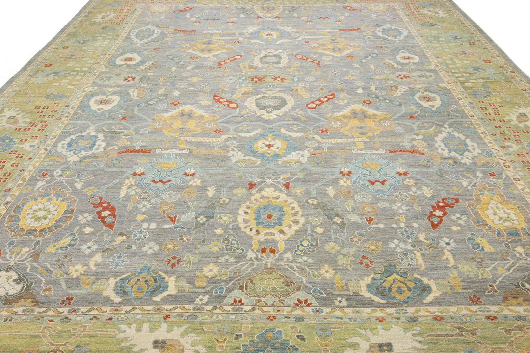 Modern Sultanabad Wool Rug 16 X 22