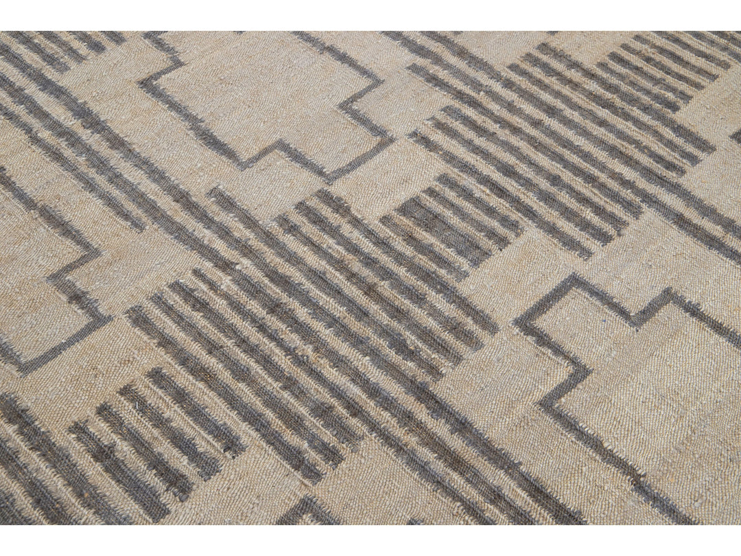 Modern Dhurrie Natural Jute Rug 5 X 8