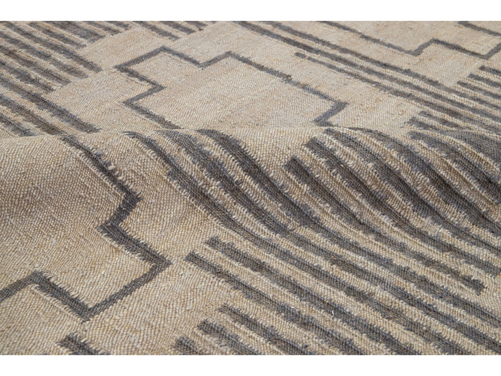 Modern Dhurrie Natural Jute Rug 5 X 8