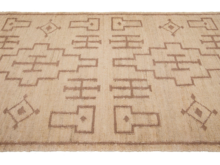 Modern Dhurrie Natural Jute Rug 5 X 8