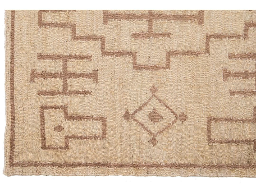 Modern Dhurrie Natural Jute Rug 5 X 8