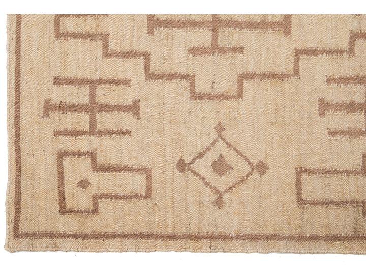 Modern Dhurrie Natural Jute Rug 5 X 8