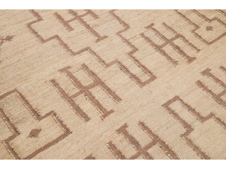 Modern Dhurrie Natural Jute Rug 5 X 8