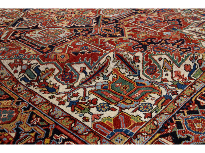 Antique Heriz Wool Rug 8 X 10