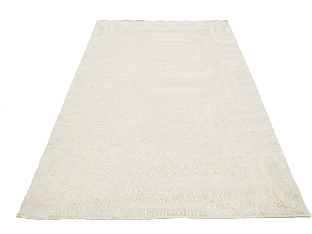 Modern Dhurrie Natural Jute Rug 5 X 8