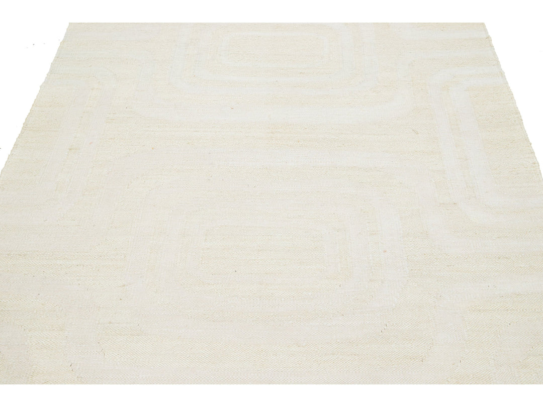 Modern Dhurrie Natural Jute Rug 5 X 8