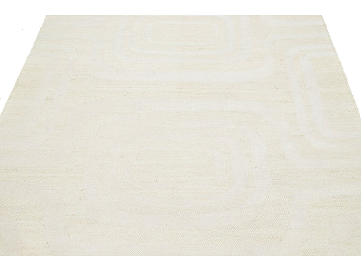 Modern Dhurrie Natural Jute Rug 5 X 8