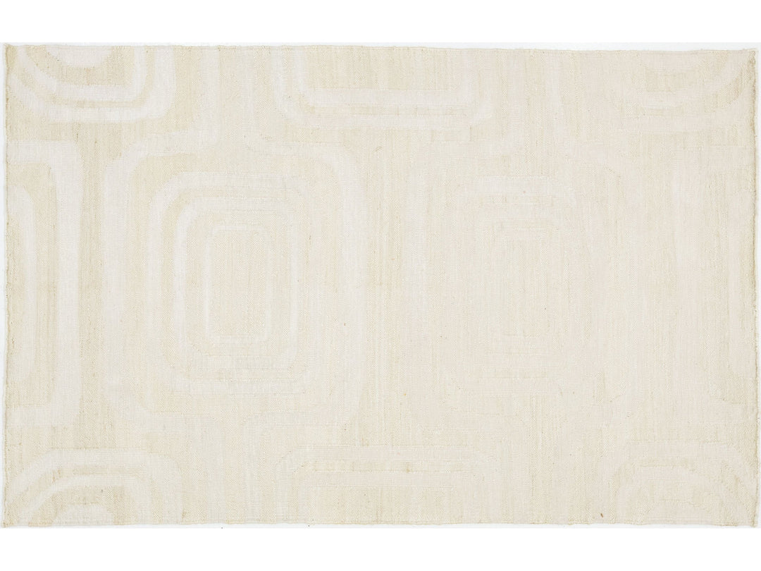 Modern Dhurrie Natural Jute Rug 5 X 8
