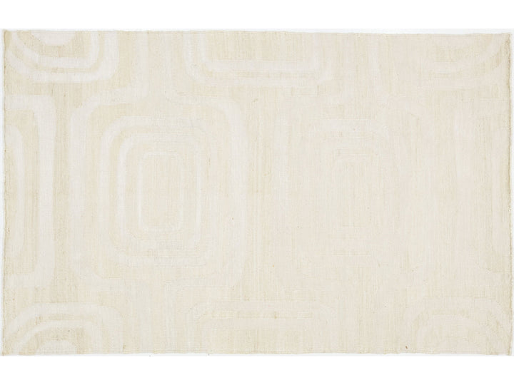 Modern Dhurrie Natural Jute Rug 5 X 8