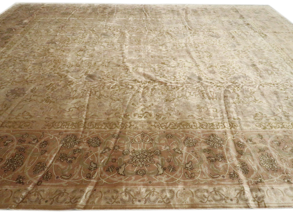 Antique Lahore Wool Rug 13 X 16