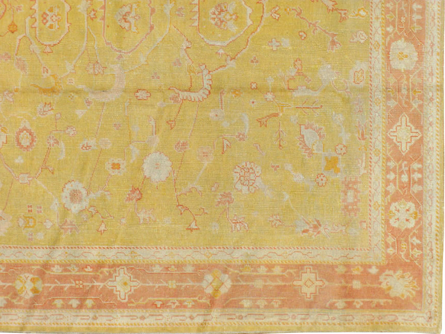Antique Turkish Oushak Wool Rug 10 X 13