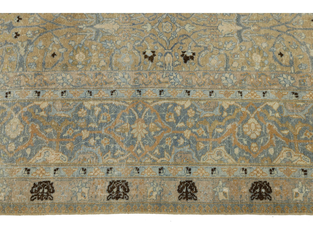 Antique Tabriz Wool Rug 9 X 13