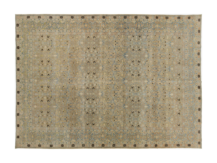 Antique Tabriz Wool Rug 9 X 13