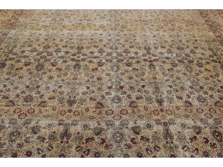 Antique Kerman Wool Rug  10 X 15