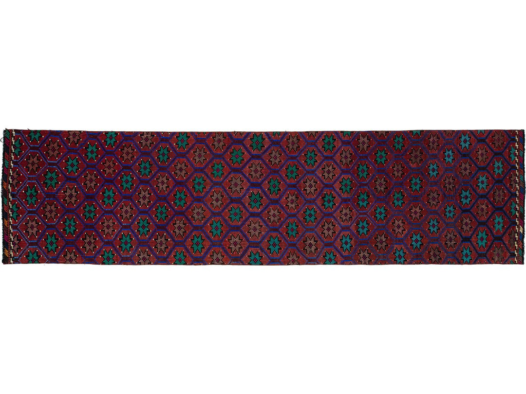 Vintage Kilim Flatweave Wool Runner 3 X 12